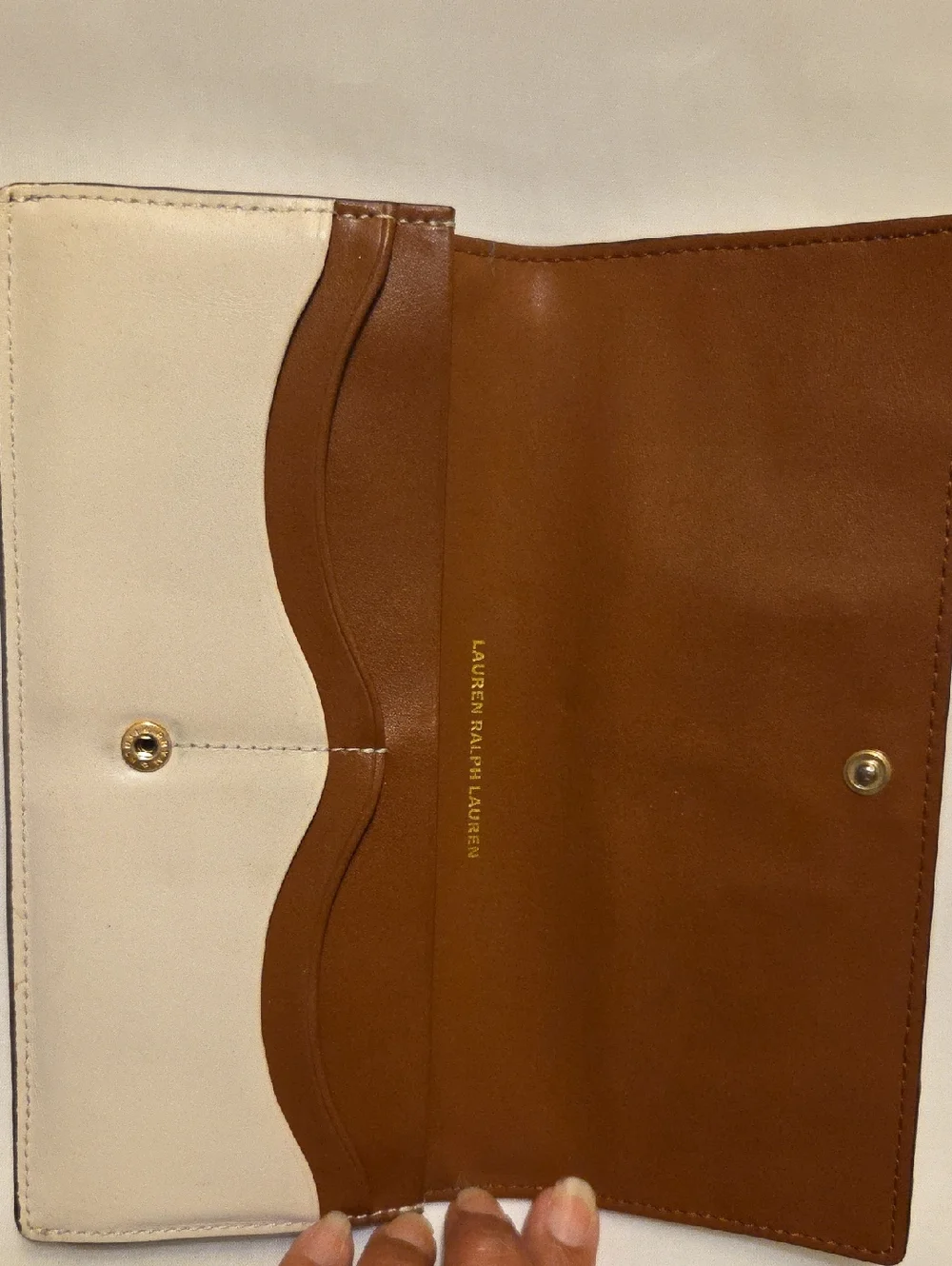 Ralph Lauren cream leather